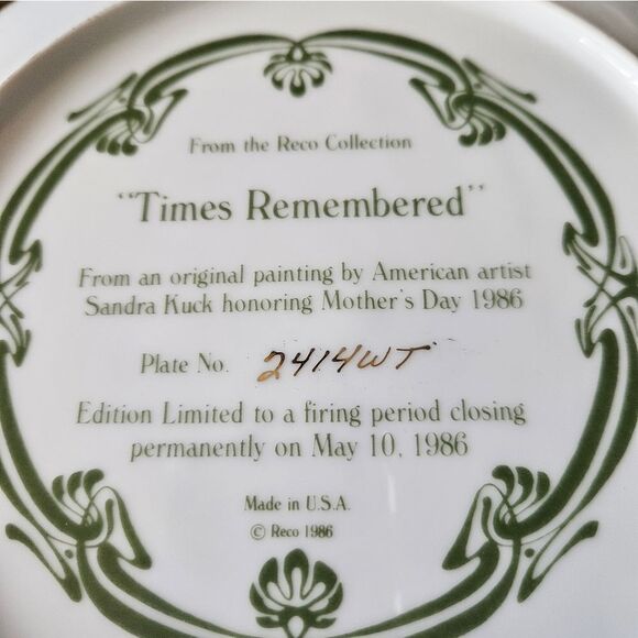 VINTAGE Sandra Kuck Reco Collection Decorative Plate - Picture 3 of 3